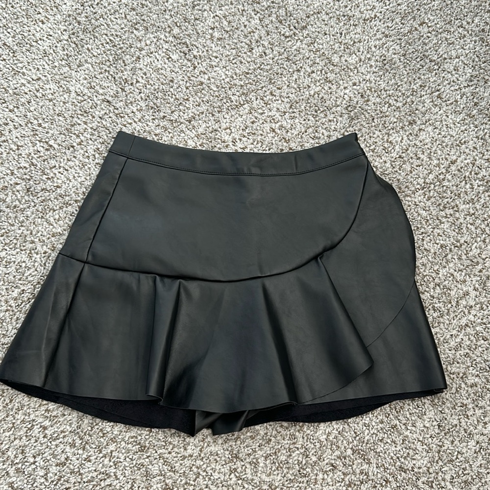 Black Pleather Skort - American Threads